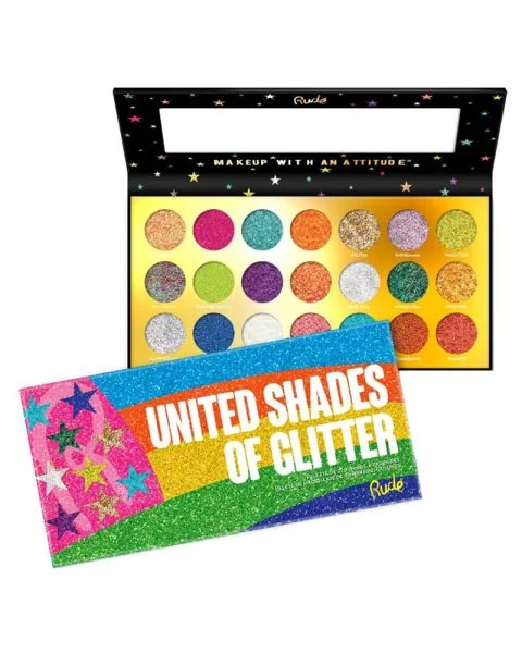Rude Cosmetics United Shades of Glitter 21 Pressed Glitter Palette (U)