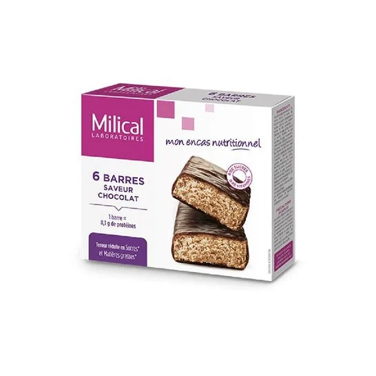 Milical Nutrition Hyperproteinated Chocolate Slimming Bars 6 Unità