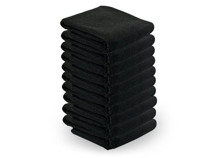 Activeshop Asciugamano In Microfibra 73X40Cm 10Pezzi Nero
