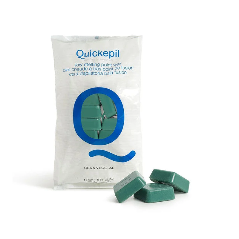 Cera Depilatoria Quickepil Dura Senza Striature Per Depilazione Vegetale 1 Kg Verde