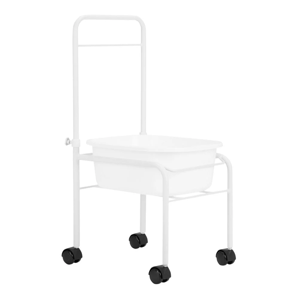 Vassoio per pedicure bianco su ruote
