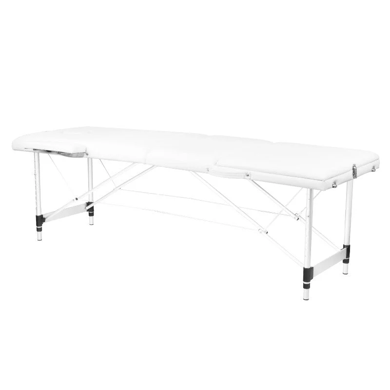 Lettino Da Massaggio Comfort In Alluminio A 3 Sezioni, Bianco