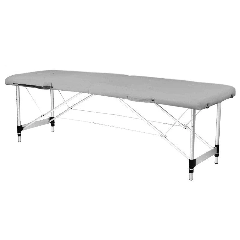 Lettino Da Massaggio Pieghevole, Alluminio, 2 Sezioni, Grigio, Comfort