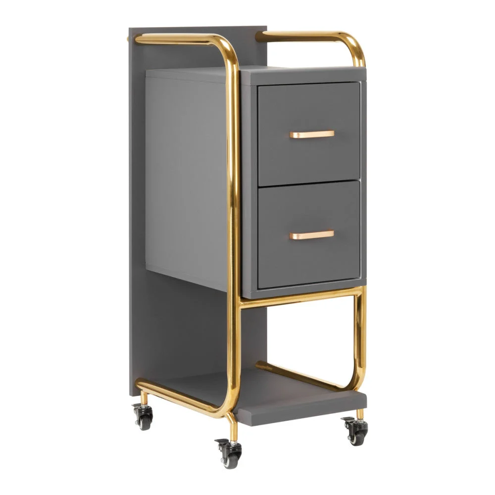 Trolley Parrucchiere Gabbiano Solo Grigio Oro