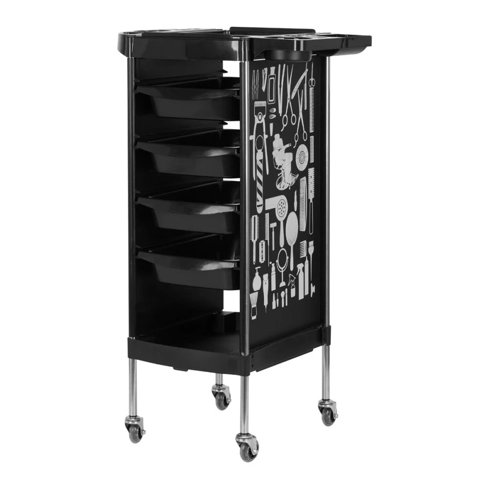 Trolley Parrucchiere Gabbiano X11-9 Nero Grafica