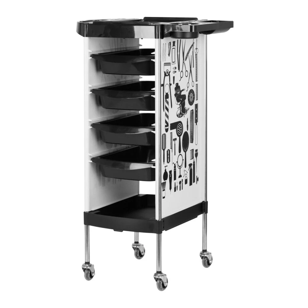 Trolley Parrucchiere Gabbiano X11-9 Bianco Grafica