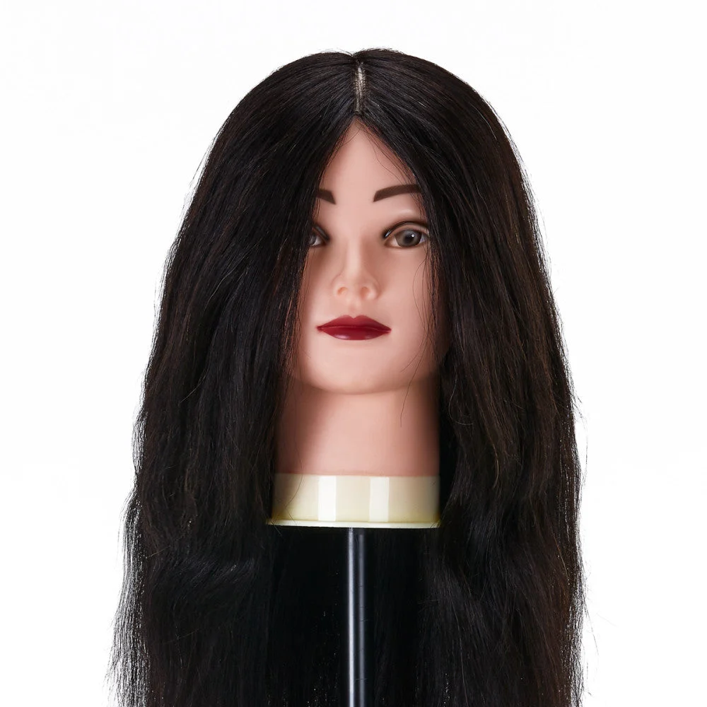 Gabbiano Wz1 Testa Formazione Parrucchiere, Capelli Naturali, Colore 1#, Lunghezza 20"