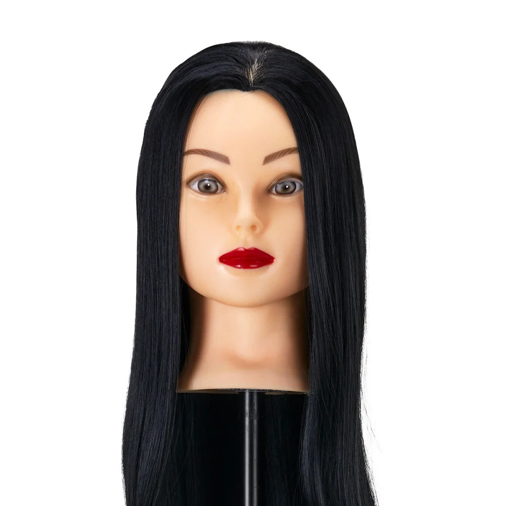 Gabbiano Wz2 Testa Formazione Parrucchiere, Capelli Sintetici, Colore 1#, Lunghezza 24"