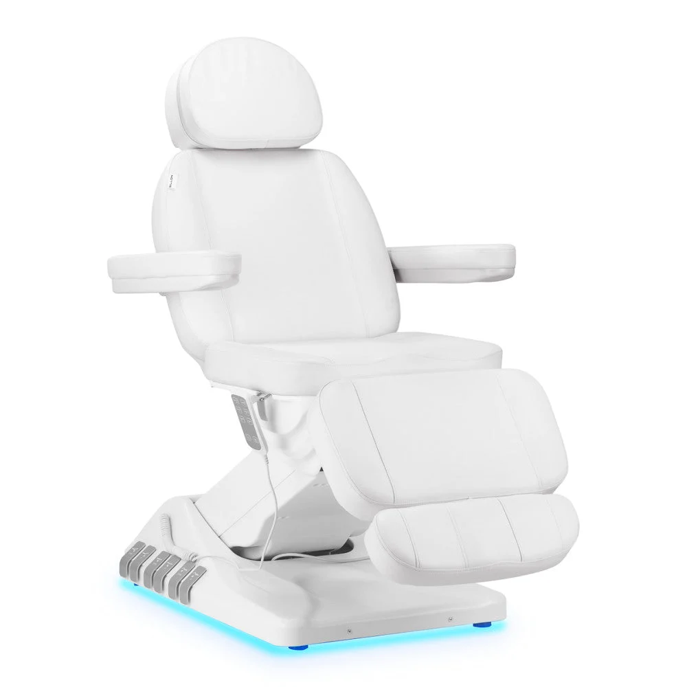 Sedia Cosmetica Elettrica Sillon Luxury 3 Motori Comando A Pedale Bianca