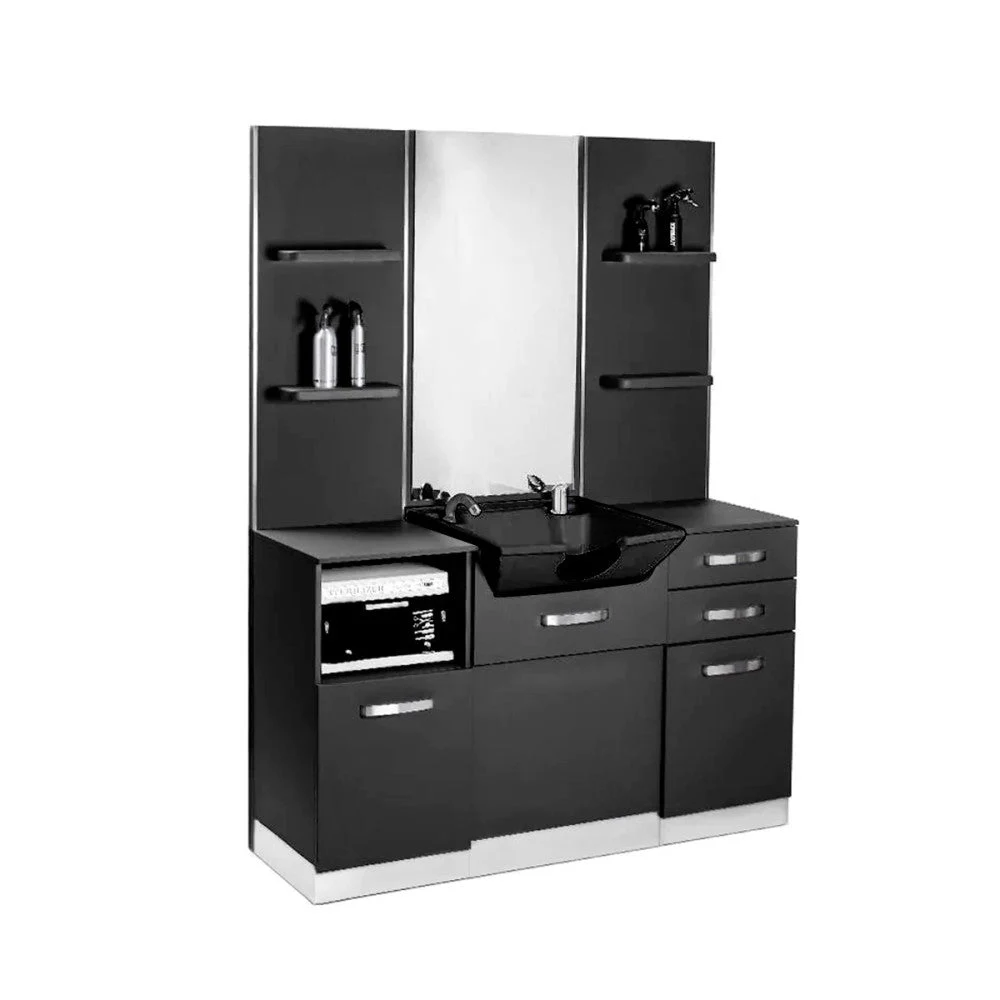 Consolle parrucchiere Gabbiano B085B con lavabo nero