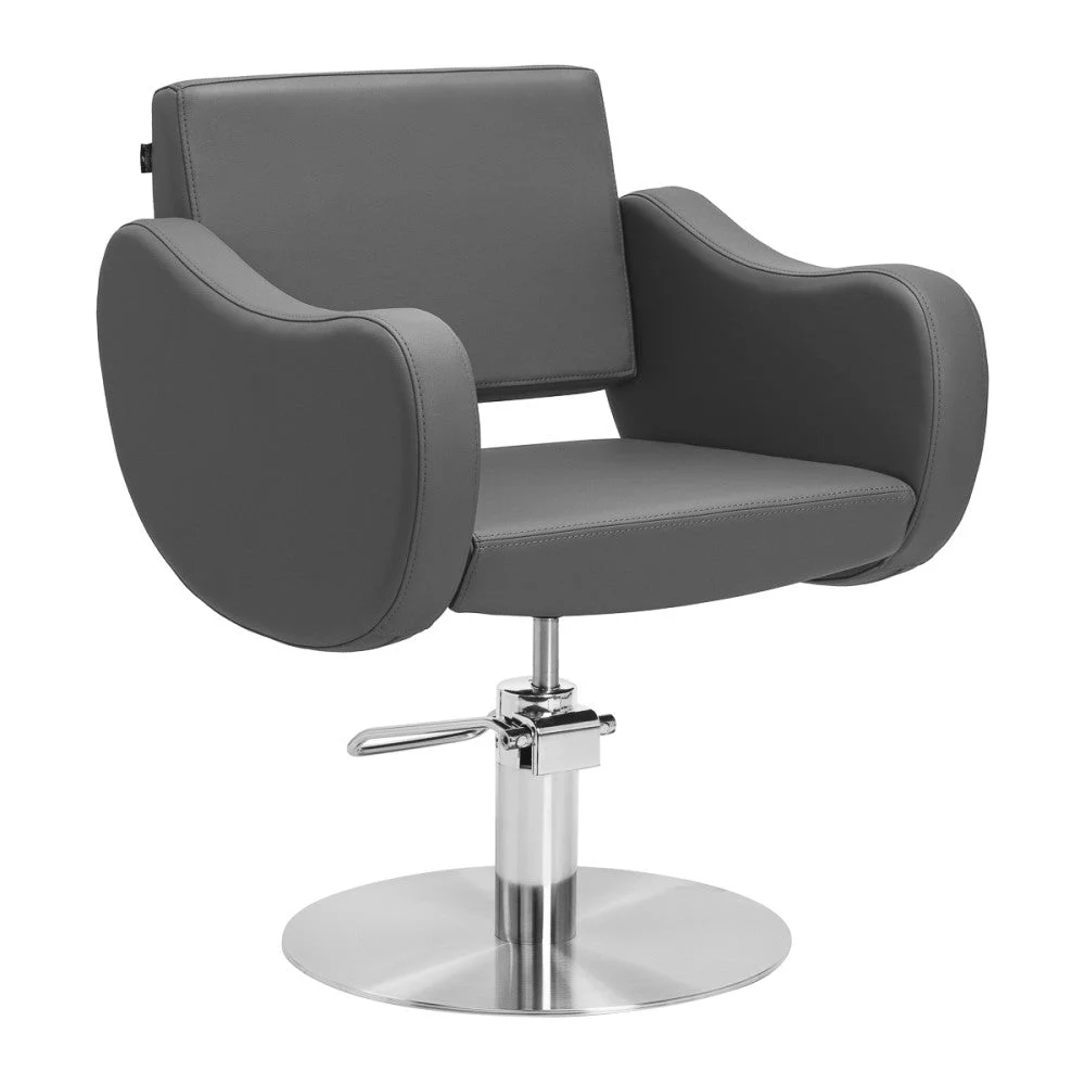 Poltrona da parrucchiere Gabbiano Sewilla base INOX grigia