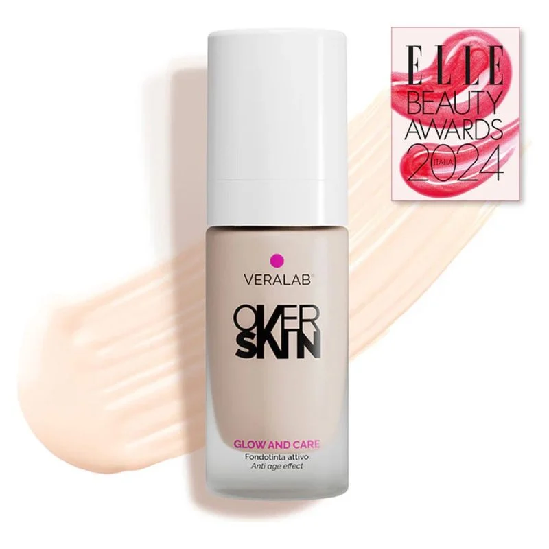 Overskin Glow And Care - Fondotinta Attivo, Luminoso E Idratante 01 - Porcelain (30 Ml)
