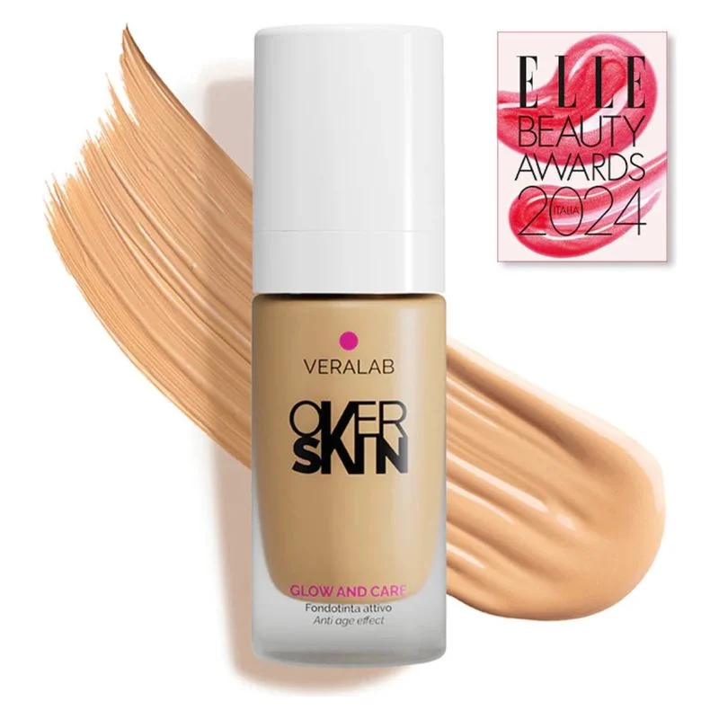 Overskin Glow And Care - Fondotinta Attivo, Luminoso E Idratante 08 - Mocha 30 Ml