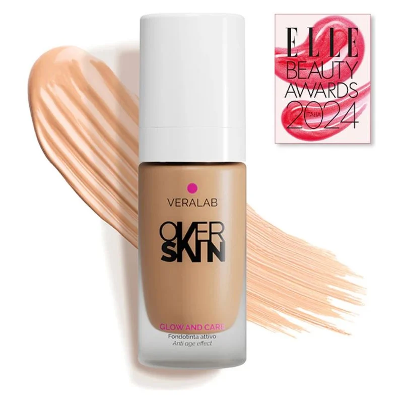 Overskin Glow And Care - Fondotinta Attivo, Luminoso E Idratante 09 - Nutty 30 Ml