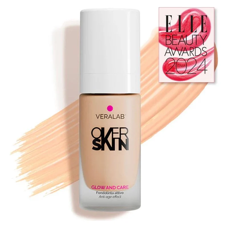 Overskin Glow And Care - Fondotinta Attivo, Luminoso E Idratante 2.5 - Desert 30 Ml
