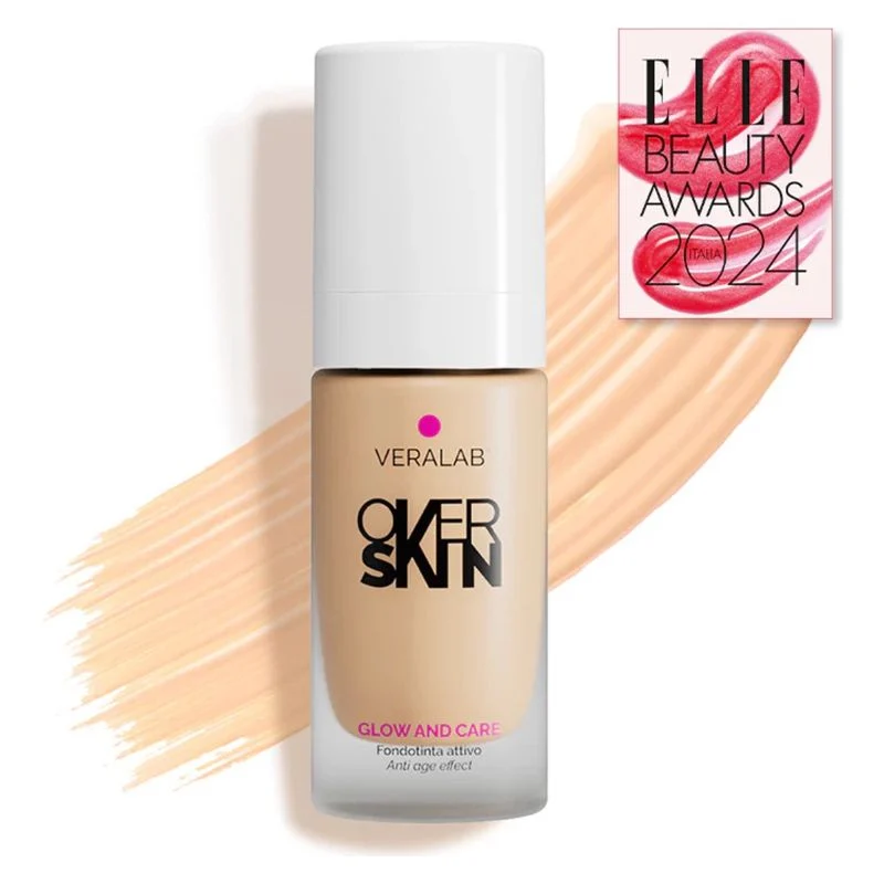 Overskin Glow And Care - Fondotinta Attivo, Luminoso E Idratante 3.5 - Light Honey 30 Ml