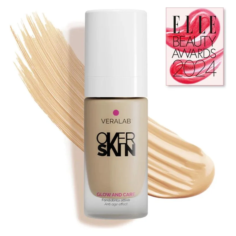 Overskin Glow And Care - Fondotinta Attivo, Luminoso E Idratante 4.5 - Brown Sugar 30 Ml