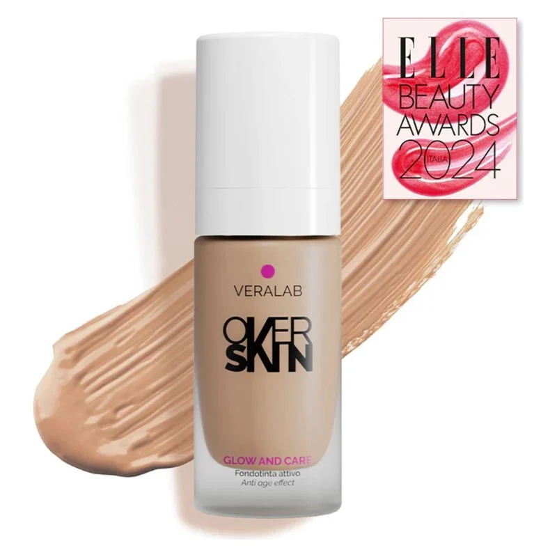 Overskin Glow And Care - Fondotinta Attivo, Luminoso E Idratante 6.5 - Amber 30 Ml