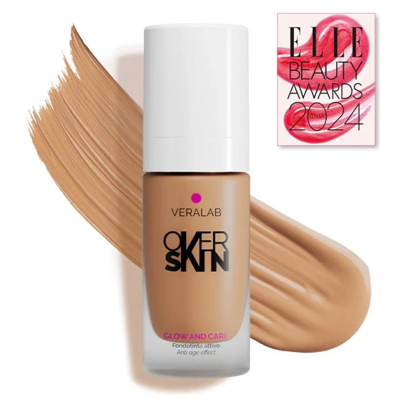 Overskin Glow And Care - Fondotinta Attivo, Luminoso E Idratante 8.5 - Macadamia 30 Ml