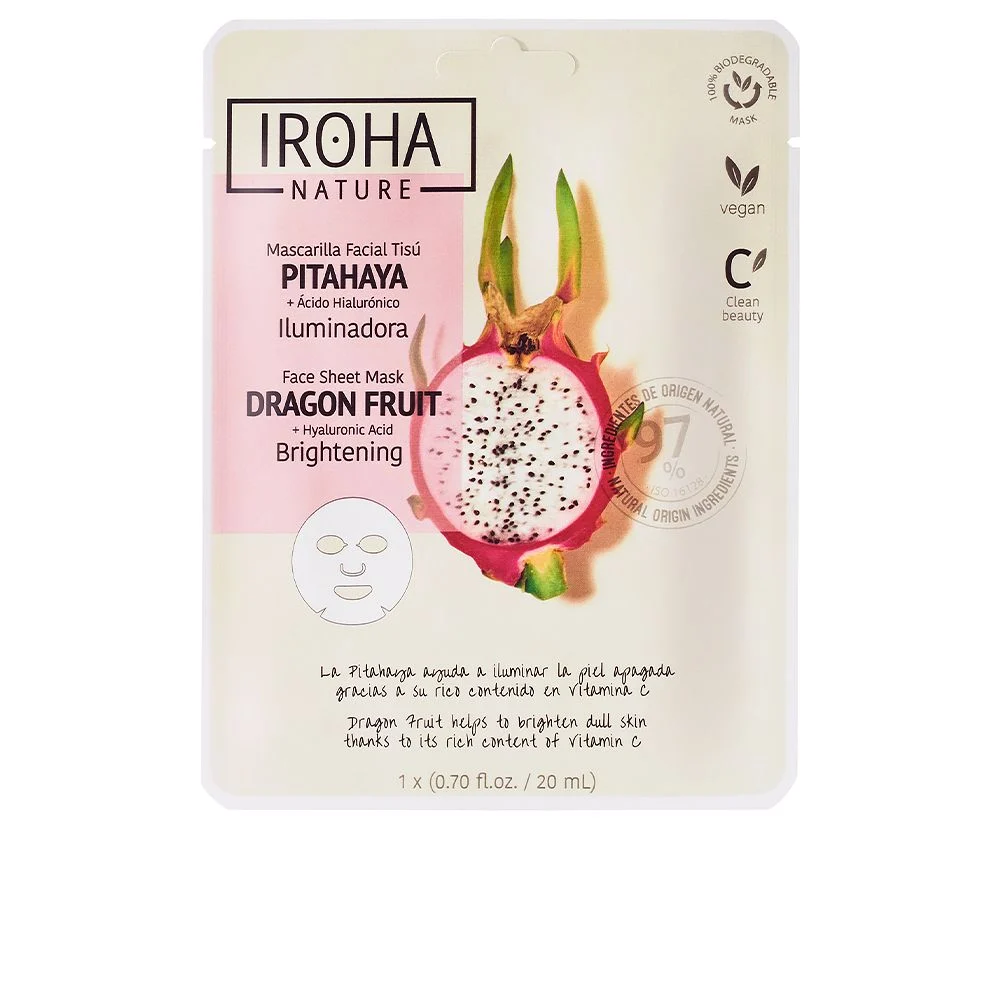 MASCHERA VISO in tessuto illuminante con pitahaya