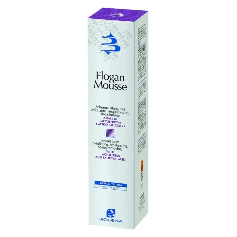 Biogena Flogan Mousse Schiuma Istantanea Esfoliante, Riequilibrante, Deforoforante 75 Ml