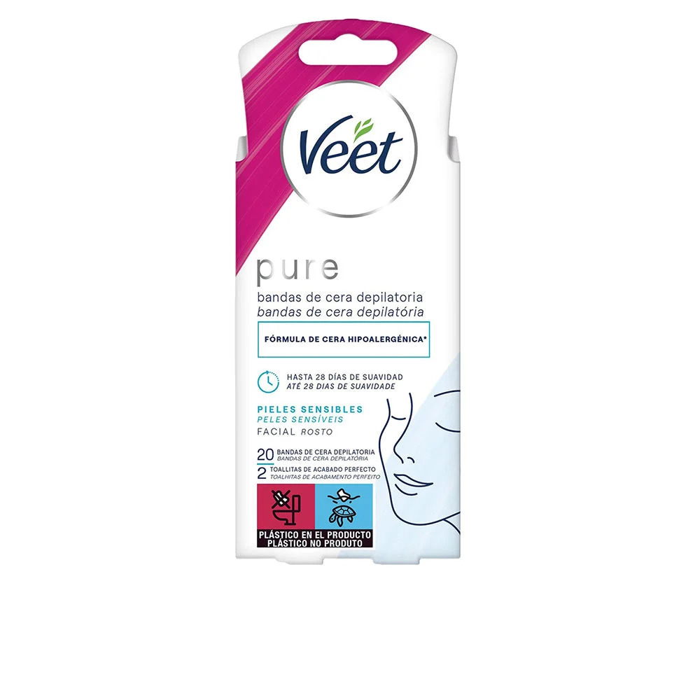 Strisce di cera depilatoria viso pura per pelli sensibili