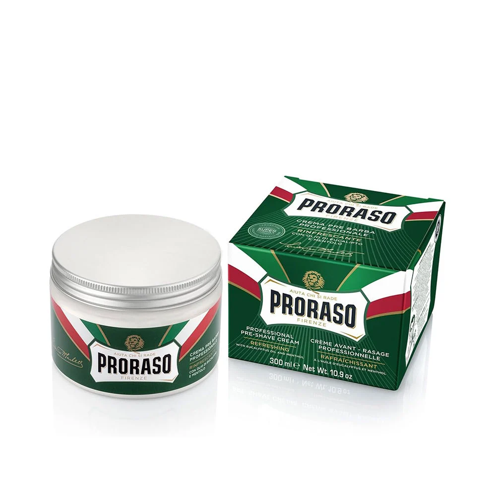 Crema pre-barba professionale all’eucalipto e mentolo