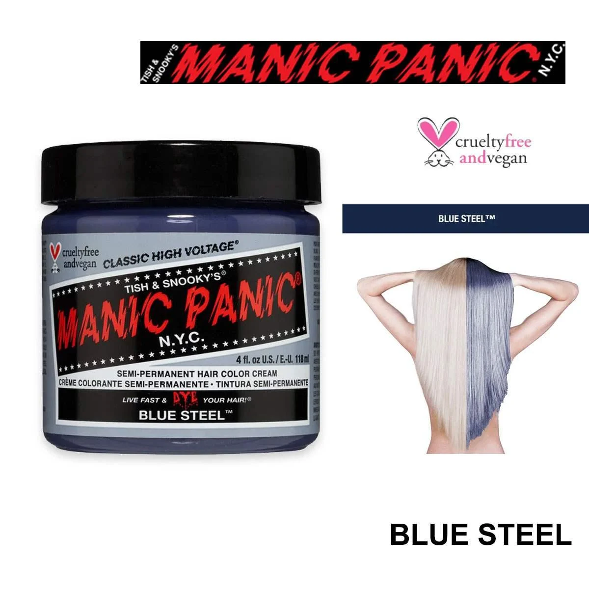 Manic panic high voltage 118 ml blue steel grigio