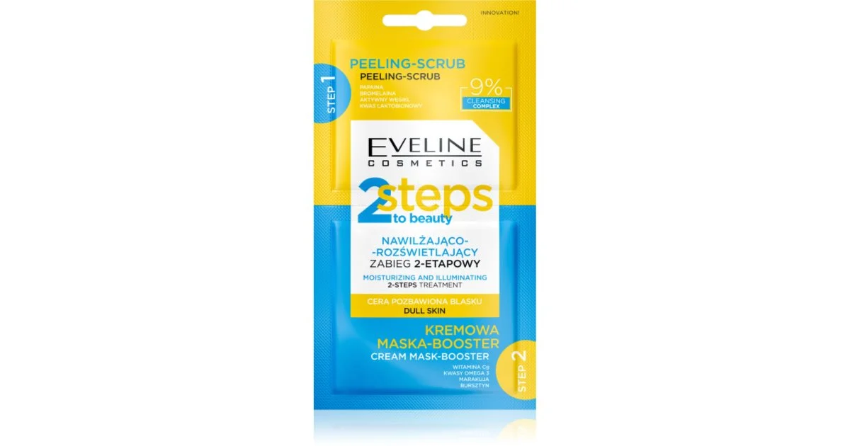 Eveline Cosmetics 2 Steps To Beauty trattamento idratante e illuminante intenso per il viso 2× 4 ml