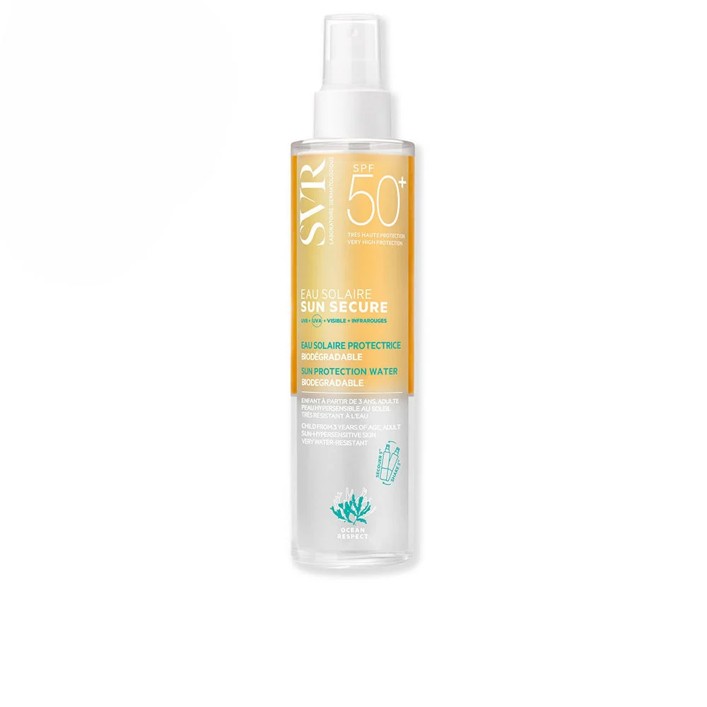 SUN SECURE eau solaire protettore biodegradabile SPF50+