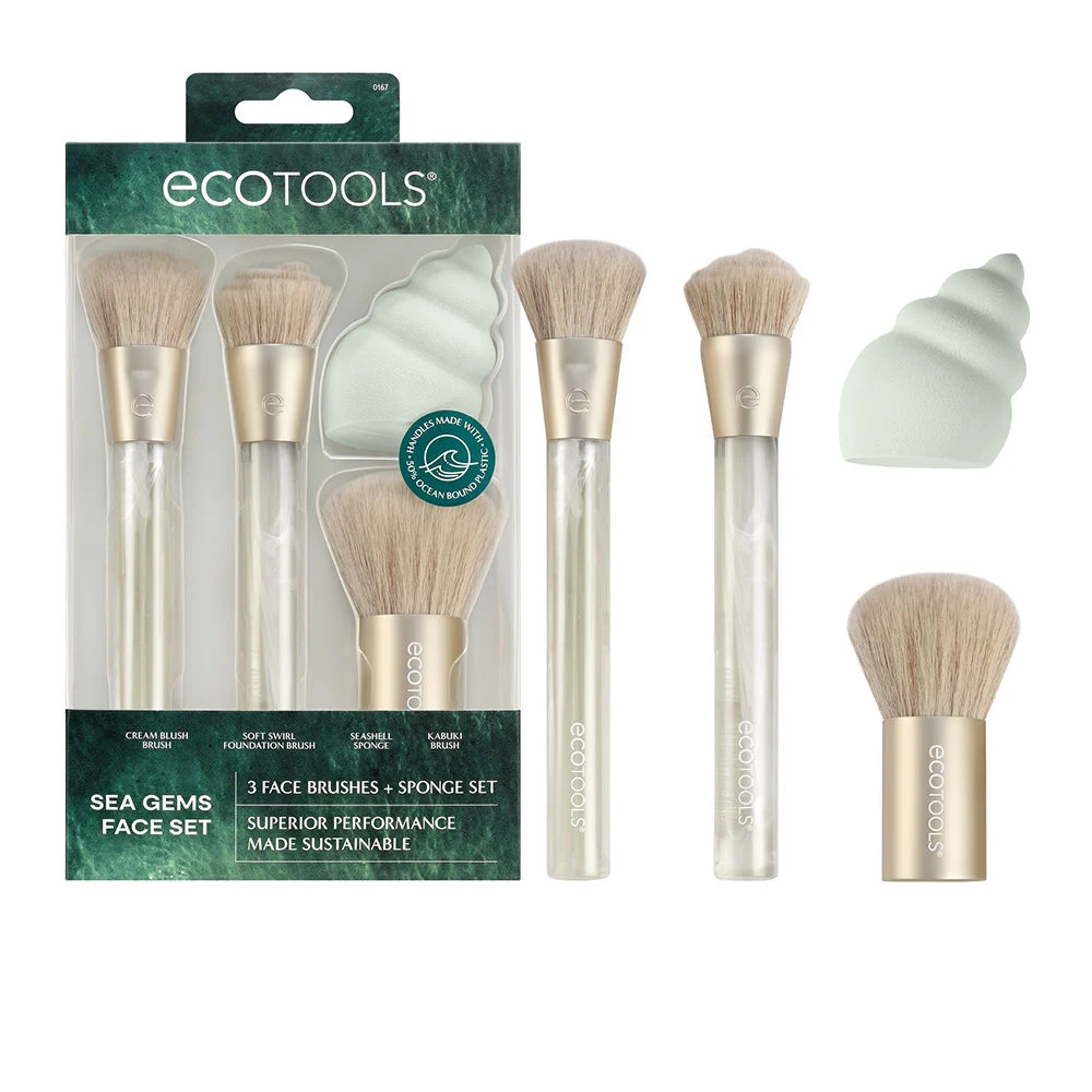 PENNELLI DA TRUCCO SEA GEMS + ASTUCCIO CON SPUGNA