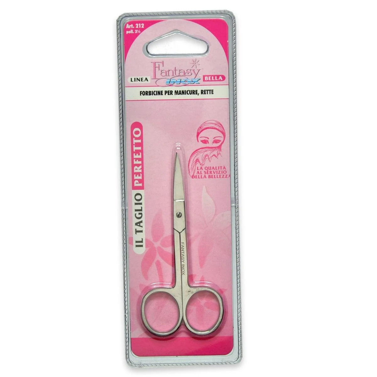 Forbici manicure rette inox art. 212 poll.3½ linea fantasy