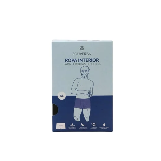 Souverän Boxer per Perdite di Urina Nero XL 1 Unità