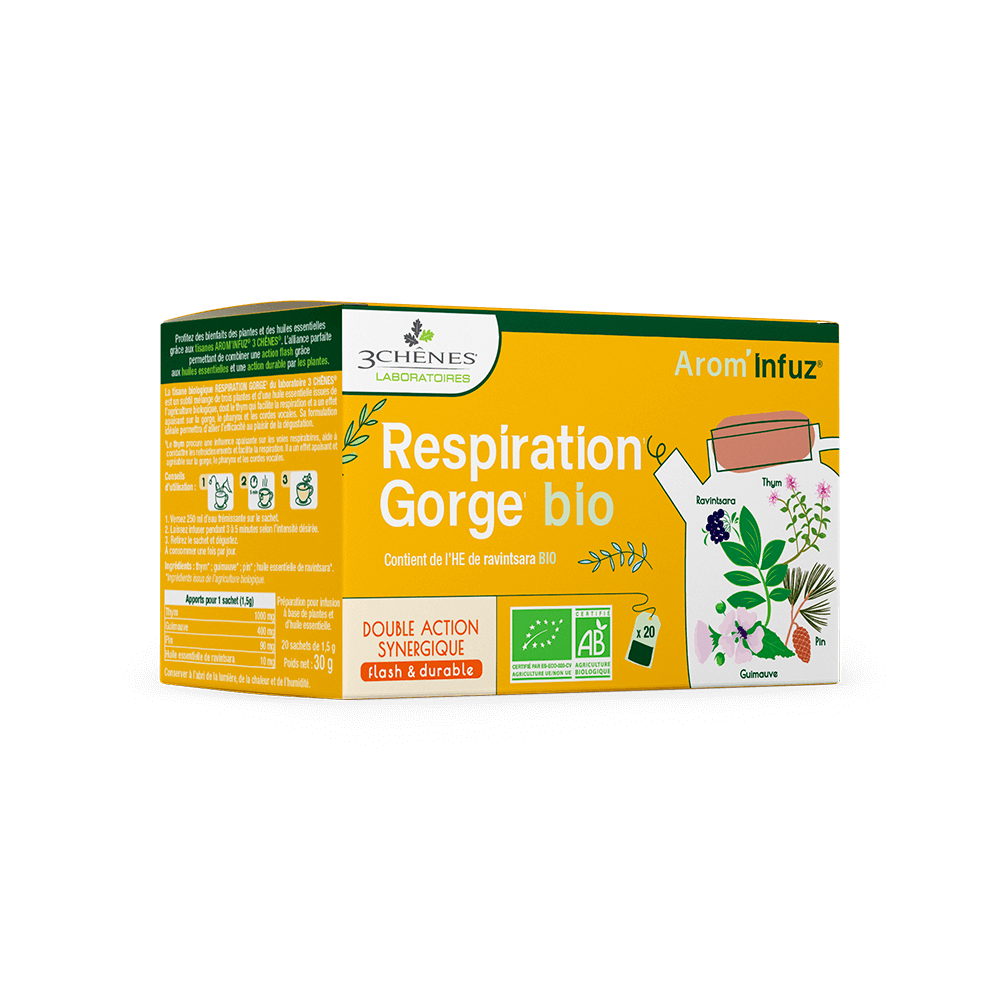 3 Chênes Arom’Infuz Respirazione Gola Bio 20 Bustine