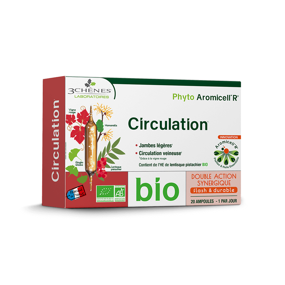 3 chênes Bio Phyto Aromicell’R Circulation 20 fiale