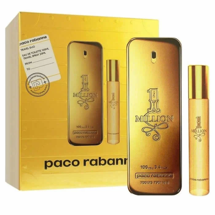 Paco Rabanne 1 Million Eau De Toilette Spray Set 100ml 2 Pezzi