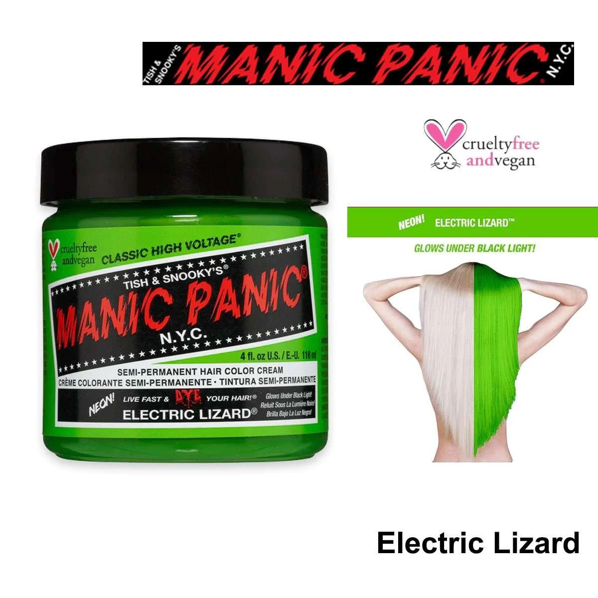 Manic panic high voltage electric lizard verde