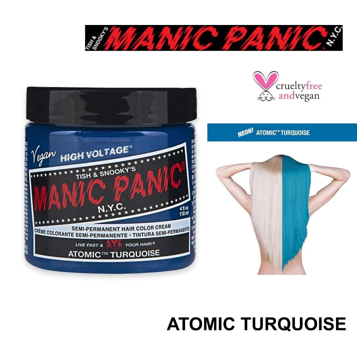 Manic panic high voltage atomicturquoise blue
