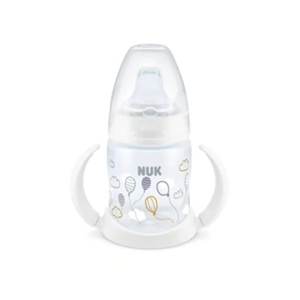 Nuk First Choice+ con Temperature Control Tazza di Apprendimento Bianca Tappo in Silicone Misto Da 6 Mesi 150ml