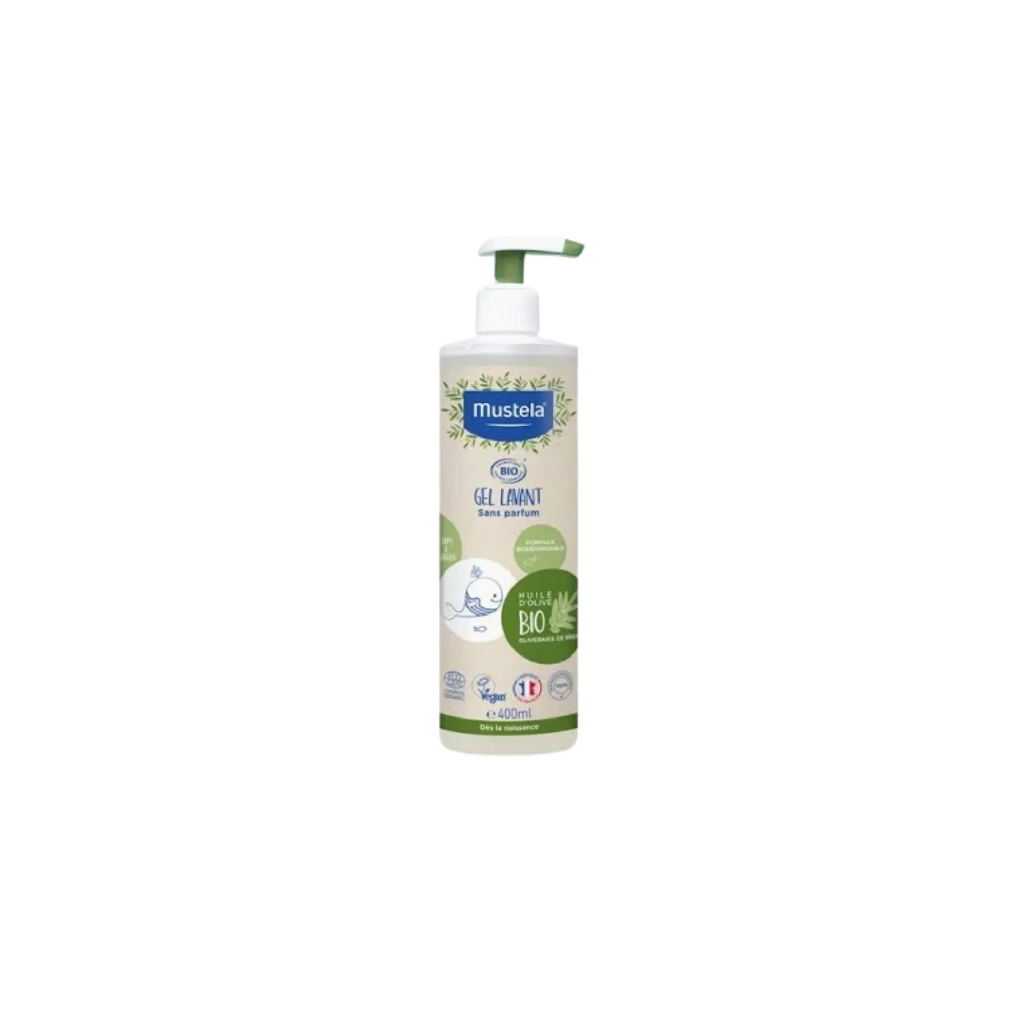 Mustela BIO gel detergente per corpo e capelli per neonati 400 ml