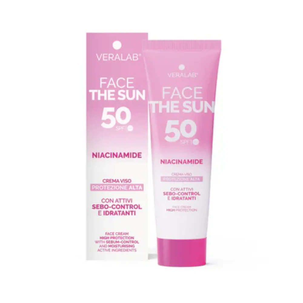 Veralab Face The Sun Crema Viso Protezione Alta Niacinamide Spf 50 50 Ml