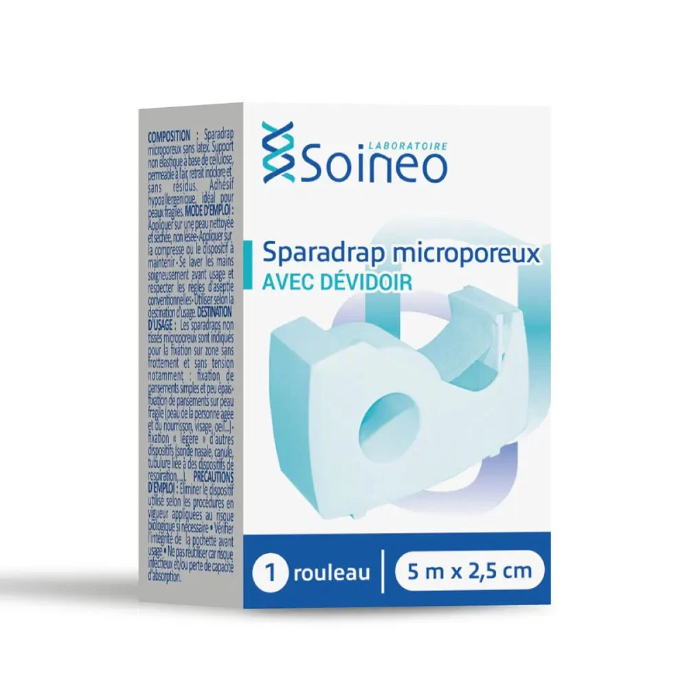 Soineo Sparadrap microporoso con aspo 5mx2,5cm
