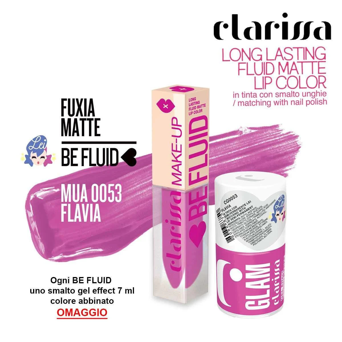 Be fluid Tinta labbra fuxia matte flavia
