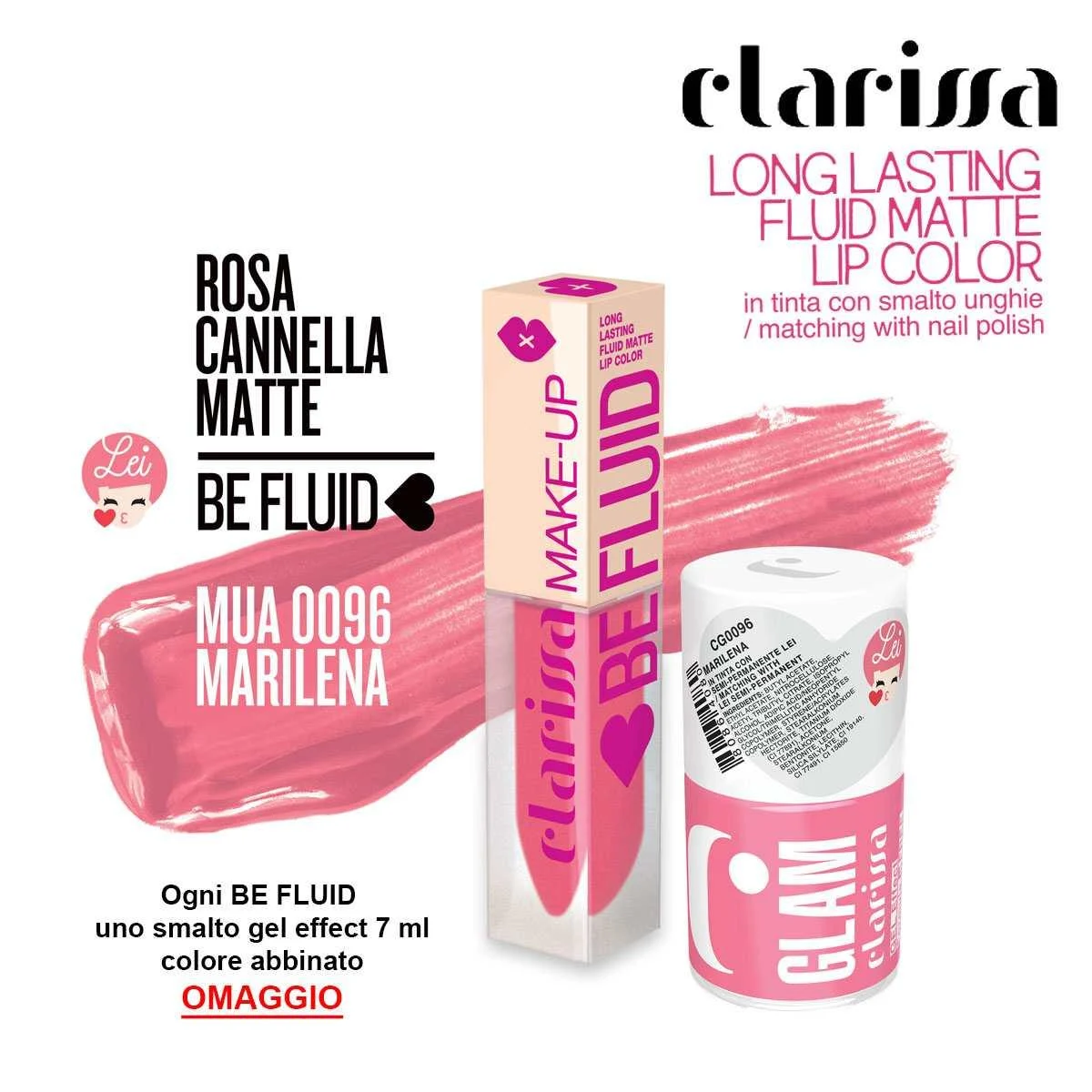 Be fluid Tinta labbra rosa cannella matte marilena