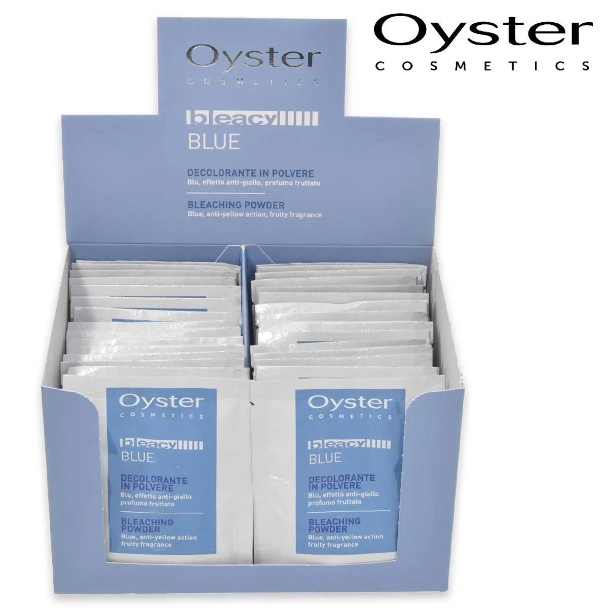 Oyster bleacy blu decolorante in polvere antigiallo astuccio 30 bustine gr 25