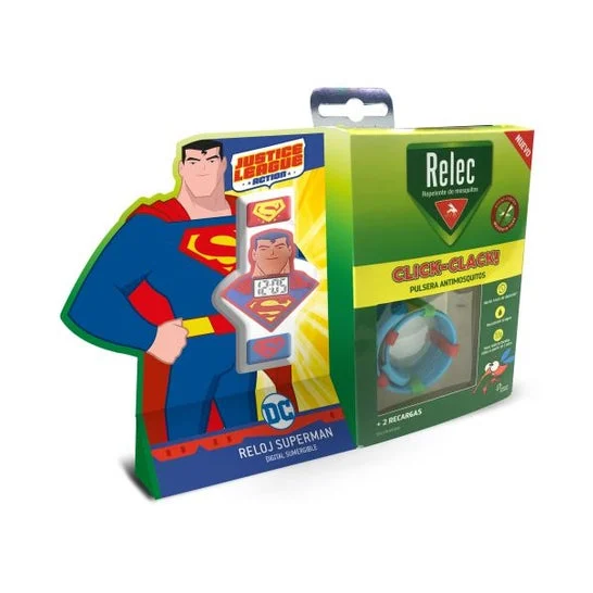 Relec Pack Pulsera Antimosquitos SuperMan + 2 Recargas