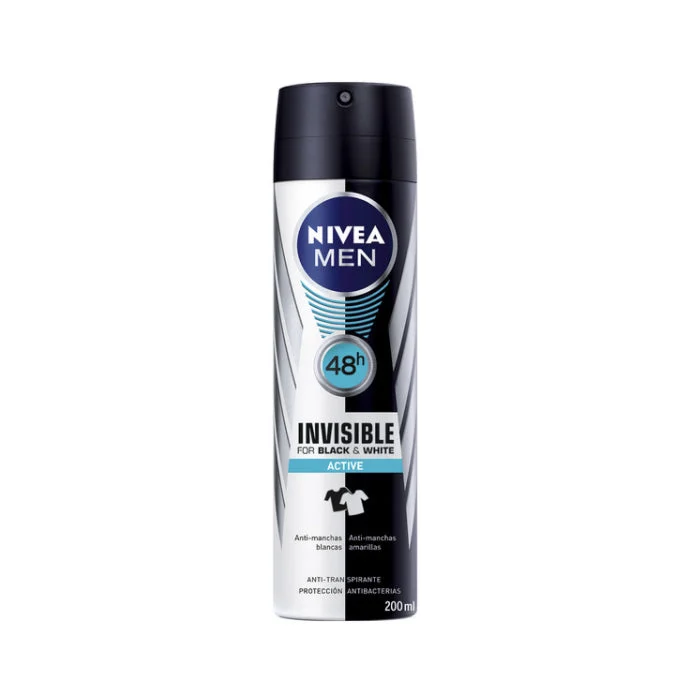 Spray Deodorante Attivo 200 ml Nivea Uomo Invisible For Black And White