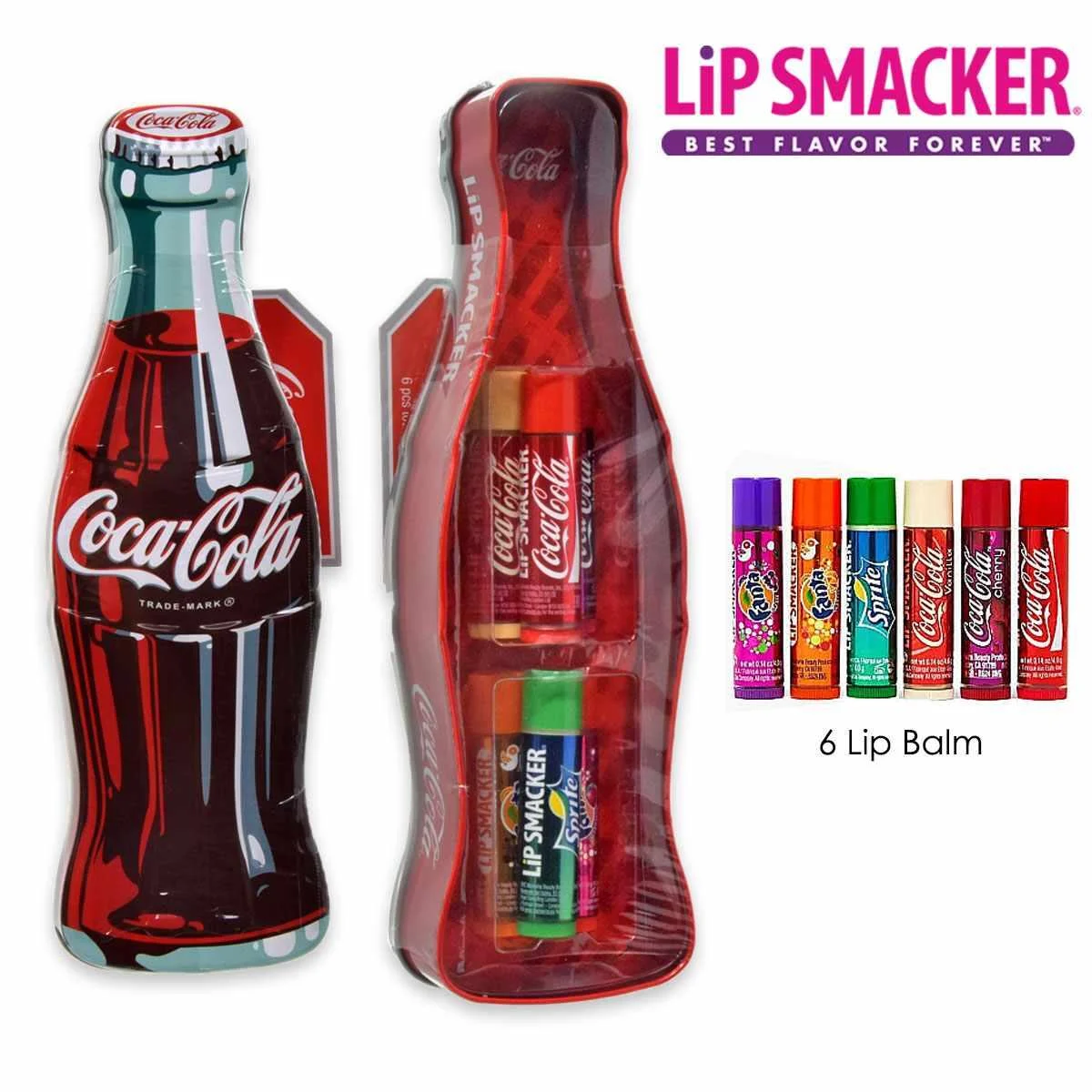 Coca cola vintage bottiglia latta 6 pz balsamo labbra