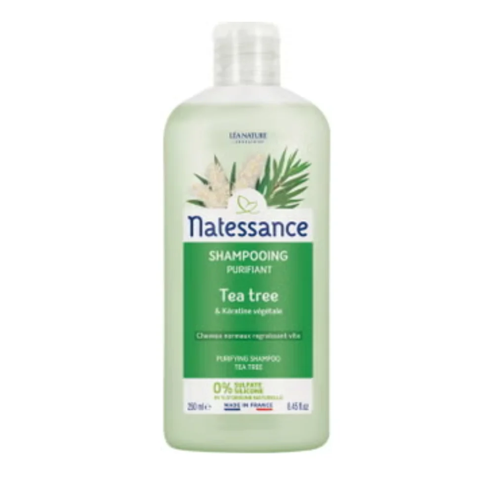 Natessance Shampoo Purificante Tea Tree e Cheratina, 500 ml