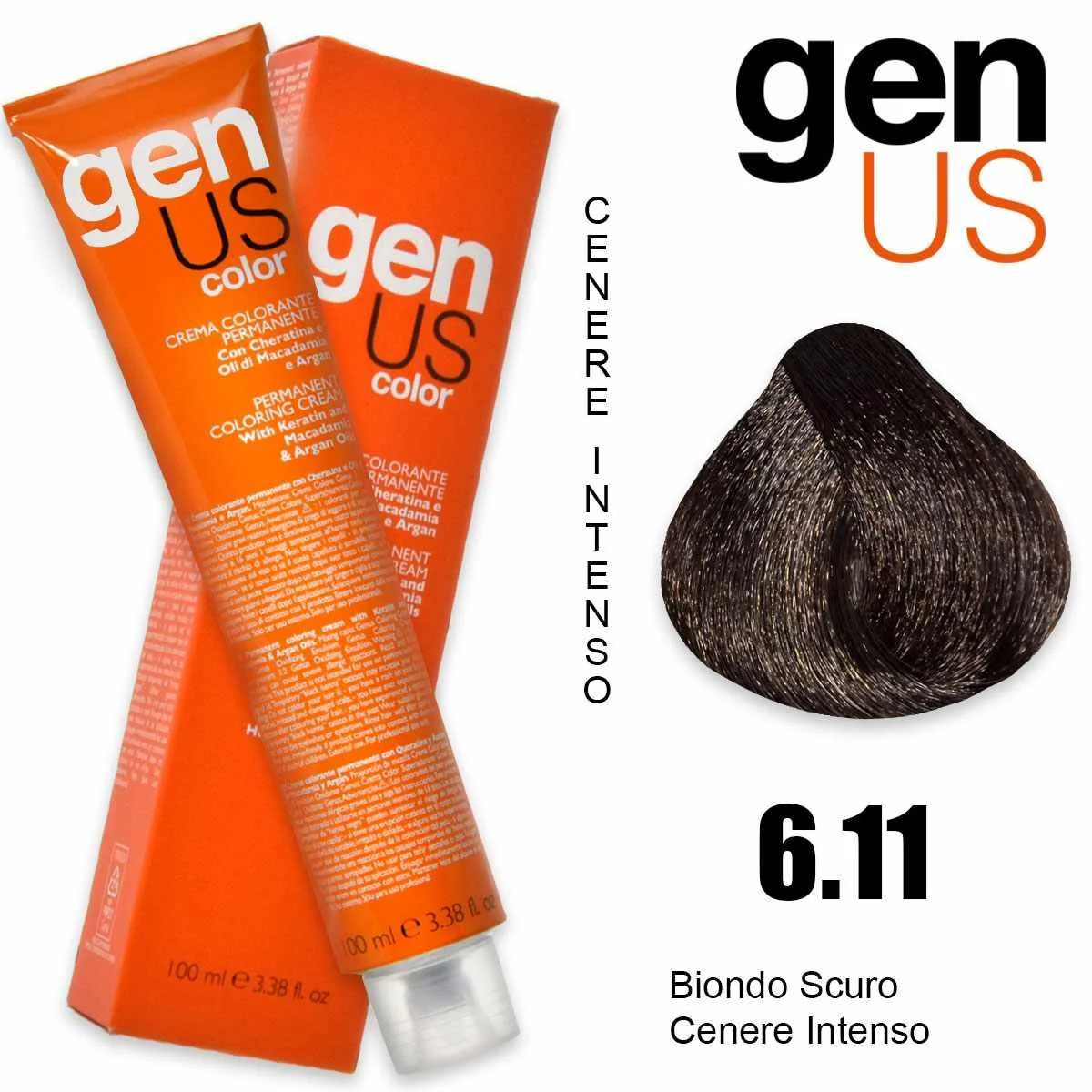 Crema colorante permanente Genus 100 ml 6,11